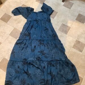 Green dress with flowers